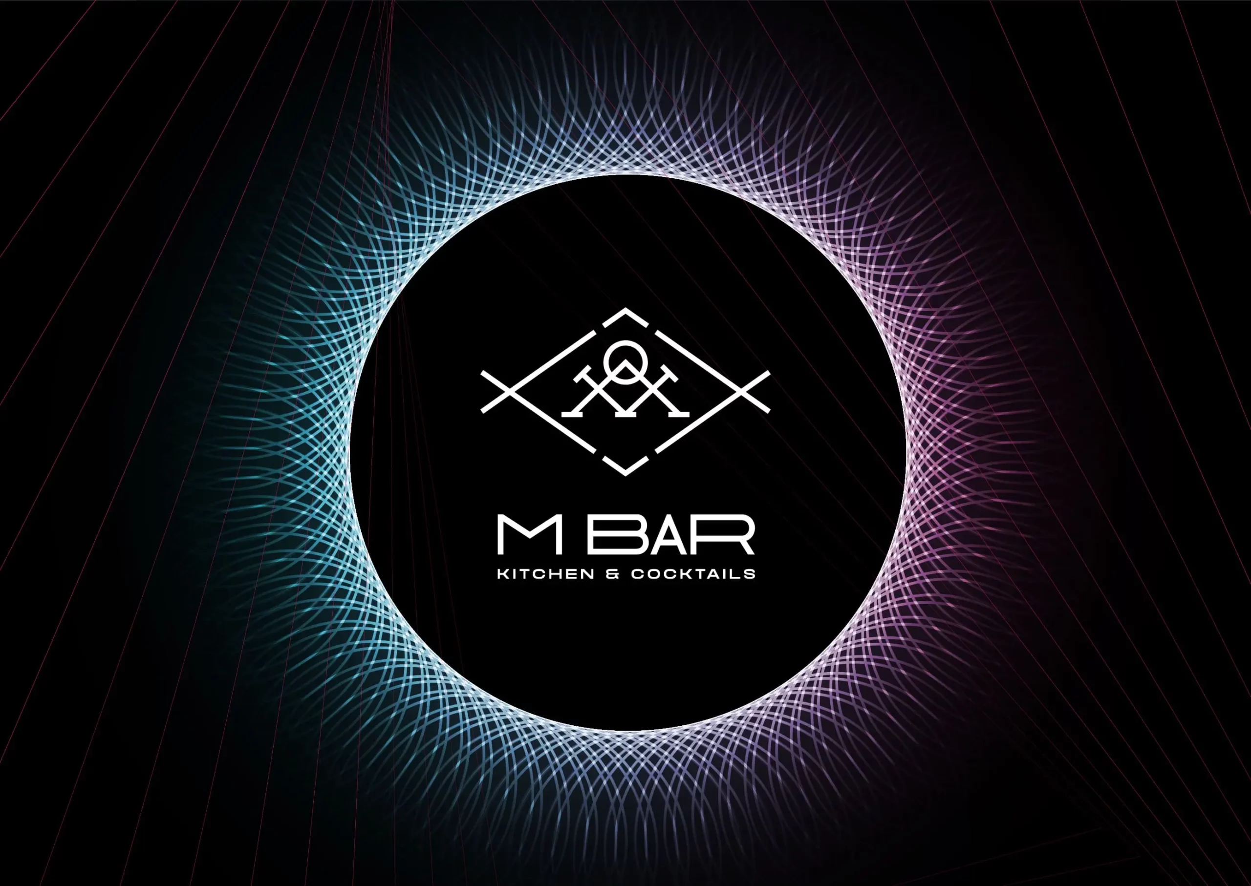 The logo for m bar on a black background.