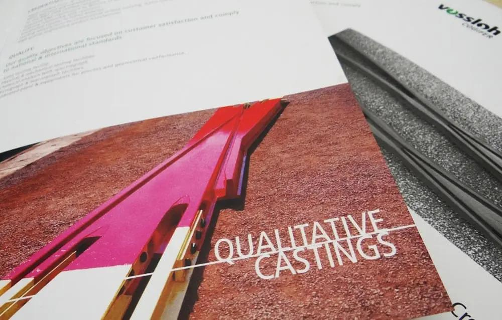 A brochure with the words quantitative castings on it.