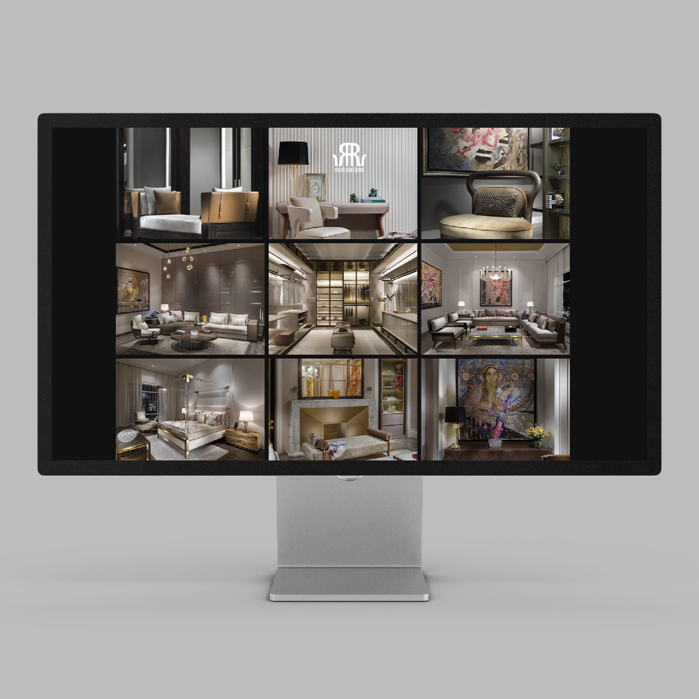 A computer screen with several images of furniture.