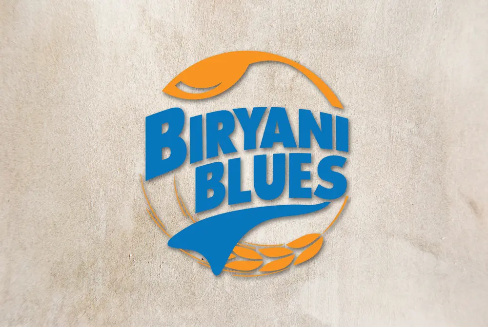 The logo for biryani blues.