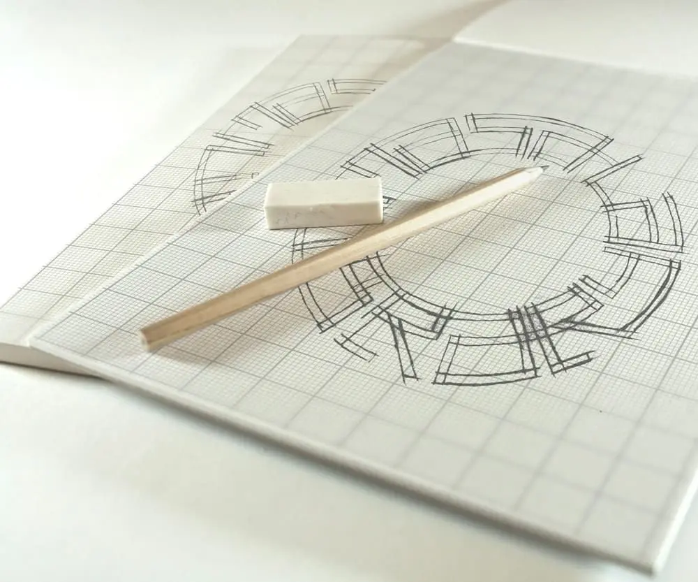 A drawing of a circle on a piece of paper.